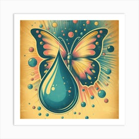 Butterfly With Drop Of Water Art Print