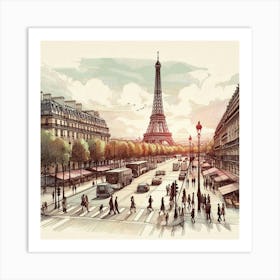 Paris, Flower Collage 2 Canvas Print Art Print