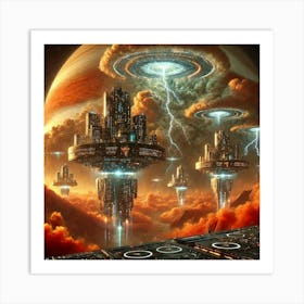 A Stunning Sci Fi Depiction Of Cloud Cities On Jup Art Print