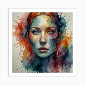 Watercolor Of A Woman 50 Art Print