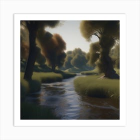 Stream In A Forest 2 Art Print