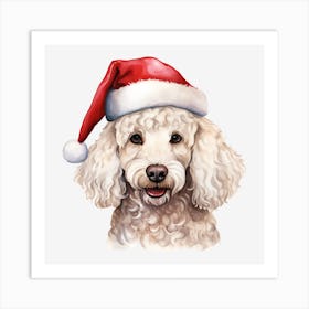 Poodle In Santa Hat 8 Art Print