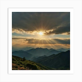 Sunrise Over Mountains Art Print