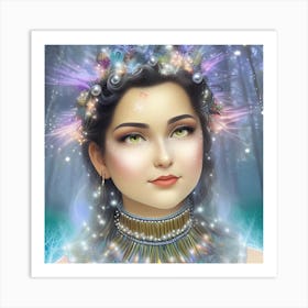 Fairy Girl In The Forest Art Print