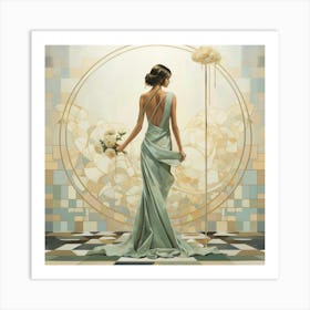 Woman In A Gown Art Print