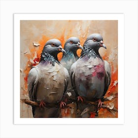 Pigeons 3 Art Print