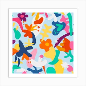 Happy Organic Pieces Square Art Print