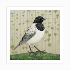 Ohara Koson Inspired Bird Painting Lark 1 Square Art Print