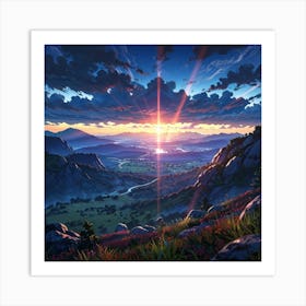 Sunset In The Mountains 10 Art Print