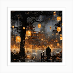 Lanterns In The Sky Art Print