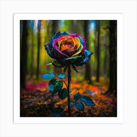 Rainbow Rose Art Print