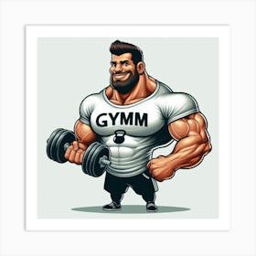 Cartoon Gym Man Art Print