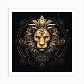 Golden Leo Art Print