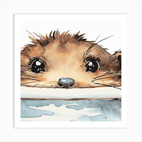 Otter In The Tub Art Print