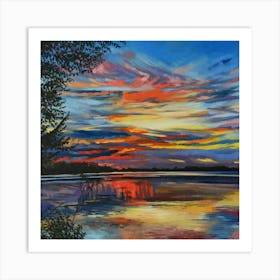 Sunset On The Lake Art Print