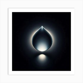Water Drop On A Black Background Art Print