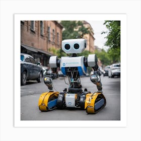 Robot On The Street 46 Art Print