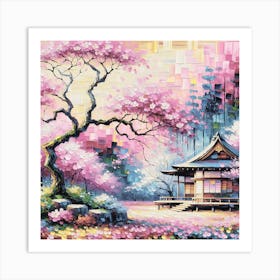 Sakura Blossom Japanese Art Art Print