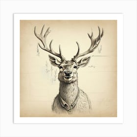 Deer Head 14 Art Print