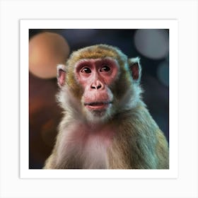 Monkey Portrait Art Print