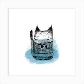 Cat In Sweater Art Print