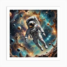 Astronaut In Space Art Print