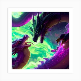 Two Dragons Fighting 7 Art Print