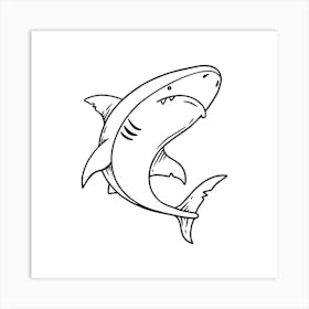 Shark Coloring Page Art Print