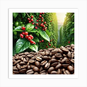 Coffee Beans In The Forest 23 Art Print