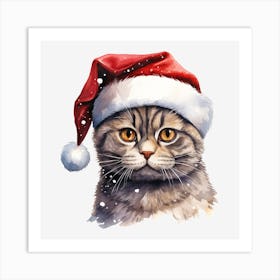 Santa Cat 6 Art Print