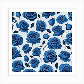 Blue Roses 3 Art Print