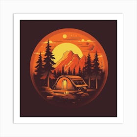 Camping In The Mountains Art Print