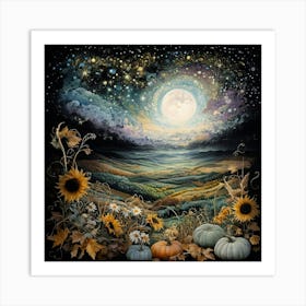 Moonlight In The Mountains Art Print