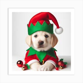 Christmas Puppy Art Print