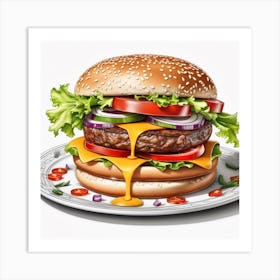 Burger Illustration 1 Art Print