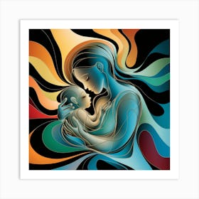 abstract Mother And Child Art Print