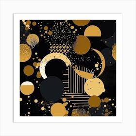 Black and Gold Geometric Art Print