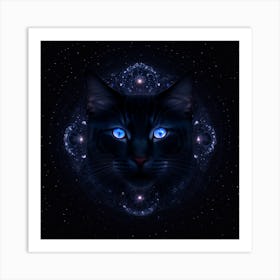 Cat With Blue Eyes Art Print