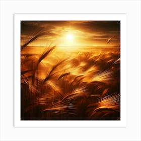 Sunset Wheat Field 1 Art Print