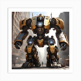 Mech in The City Art Print