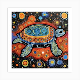 Turtle In Space 1 Art Print