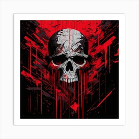 Skull With Blood 1 Art Print