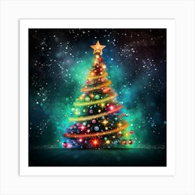 Christmas Tree - Abstract Christmas 1 Art Print