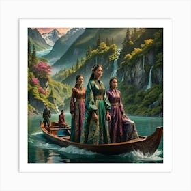 TEENS ON A BOAT Art Print