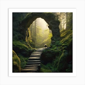 Bridge In The Forest Art Print