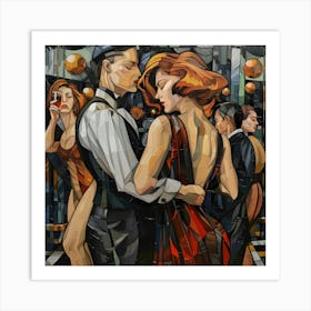 Rhythmic Rendezvous: An Art Deco Affair Art Print