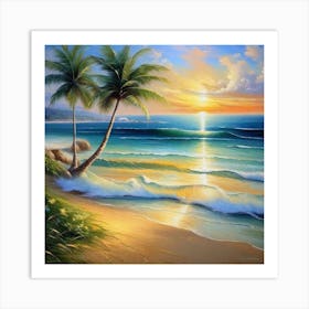 Sunset At The Beach 83 Art Print