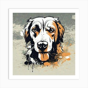 Illustration grunge dog Art Print