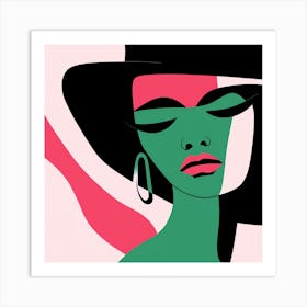 Woman In A Hat 2 Art Print