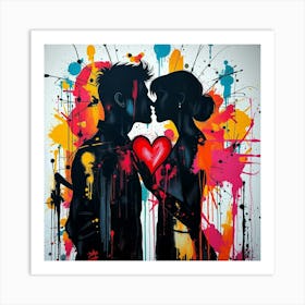 Kissing Couple 5 Art Print